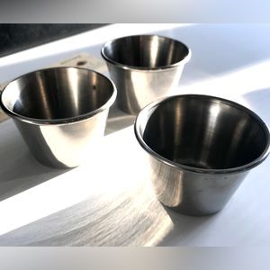 3 pk Condiment serving cups stainless steel Small 1oz